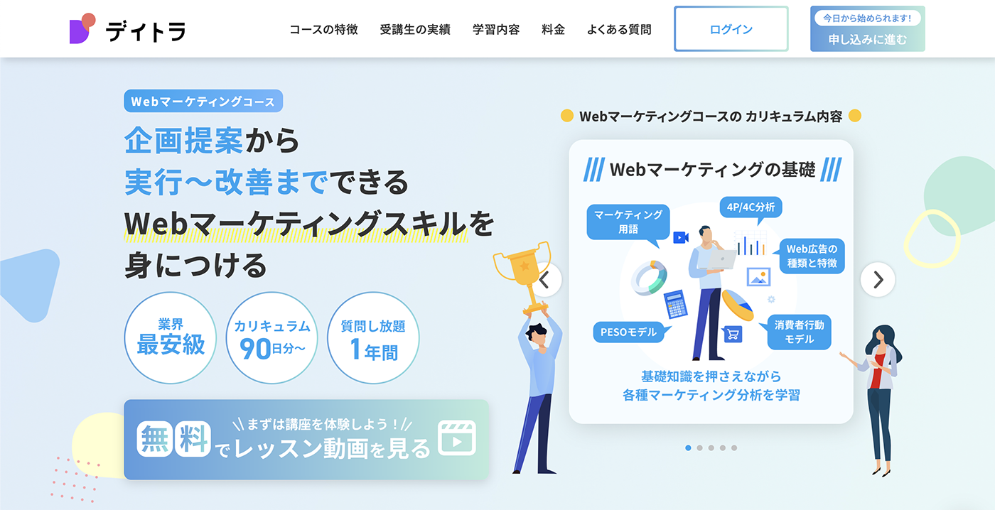 デイトラの「Webマーケティングコース」